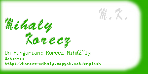 mihaly korecz business card